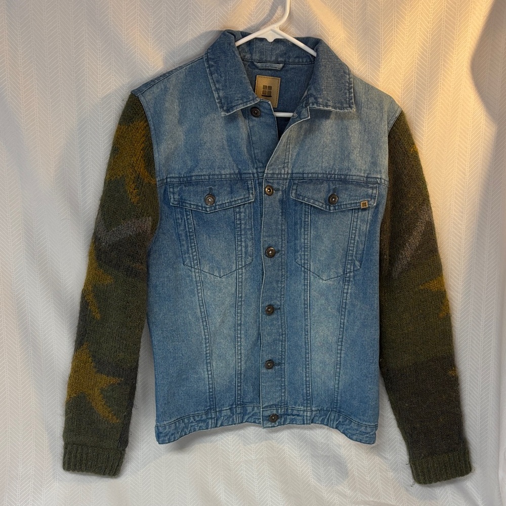 Insight Blue Denim Military Patterned Jacket